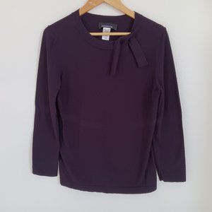 Jones New York Purple tie neck sweater